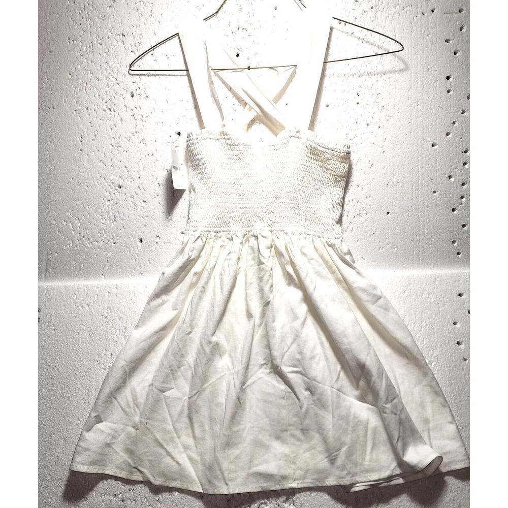 Forever 21 Dress Womens Medium White Pleated Top Sleeveless Shoulder Straps NWT - Picture 1 of 13